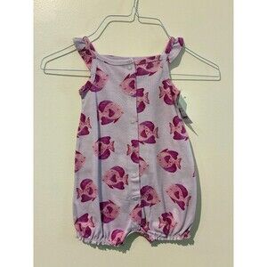 NWT Carter's Child of Mine Purple Fish Romper - 18M